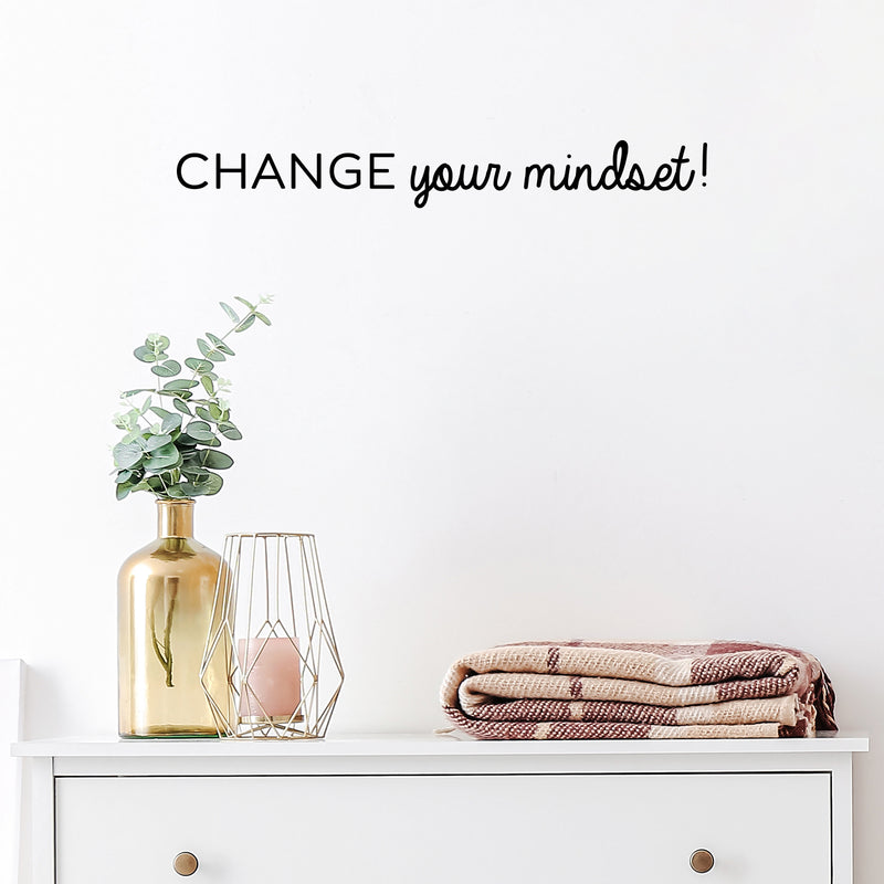 Vinyl Wall Art Decal - Change Your Mindset - Inspirational Trendy Optimistic Quote Sticker For Work Office Coffee Shop Living Room Classroom Decor 3