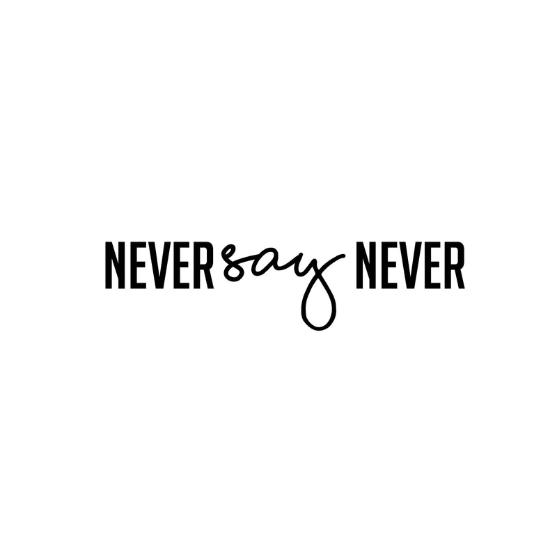 Vinyl Wall Art Decal - Never Say Never - 5" x 20" - Trendy Motivational Positive Mind Change Quote Sticker For Bedroom Office Gym CrossFit Yoga Fitness Center Dance Studio Decor 1