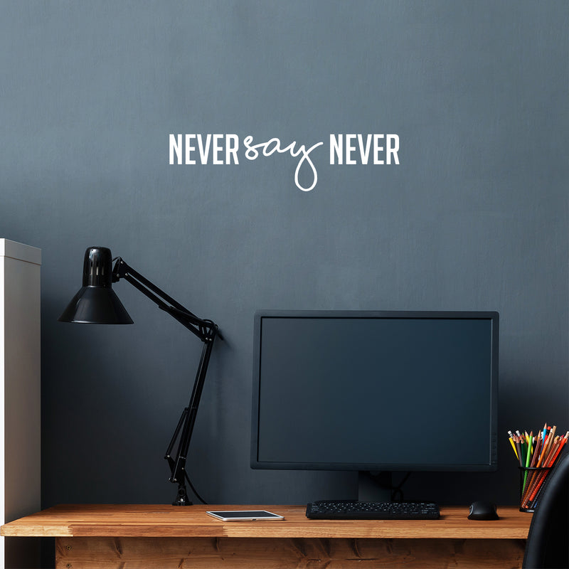 Vinyl Wall Art Decal - Never Say Never - Trendy Motivational Positive Mind Change Quote Sticker For Bedroom Office Gym CrossFit Yoga Fitness Center Dance Studio Decor 5