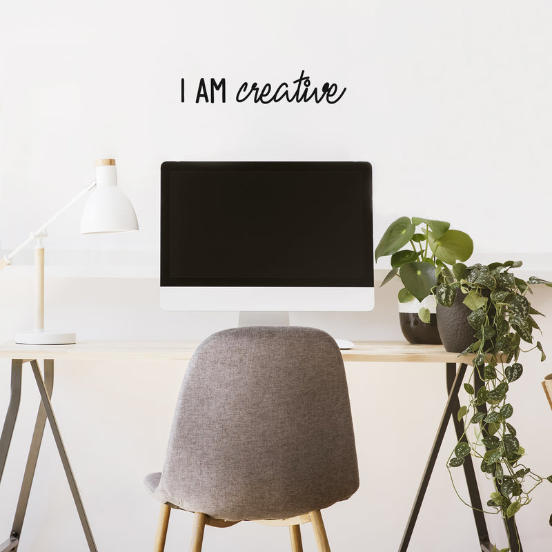 Vinyl Wall Art Decal - I Am Creative - 4" x 20" - Trendy Fun Inspiring Cute Positive Quote Sticker For Home Bedroom Living Room Playroom School Classroom Office Business Coffee Shop Decor 3