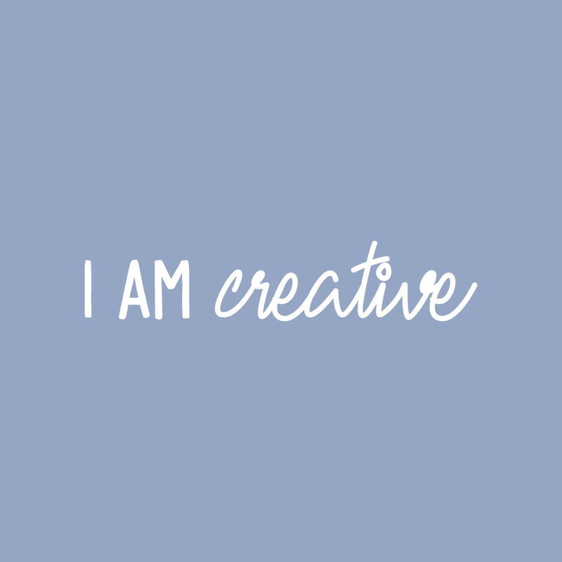 Vinyl Wall Art Decal - I Am Creative - 4" x 20" - Trendy Fun Inspiring Cute Positive Quote Sticker For Home Bedroom Living Room Playroom School Classroom Office Business Coffee Shop Decor 1