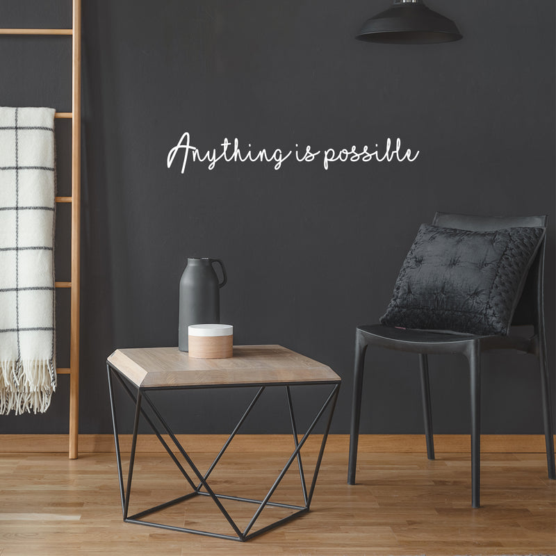 Vinyl Wall Art Decal - Anything Is Possible - 5" x 30" - Trendy Cute Inspiring Optimistic Vibes Quote Sticker For Home Bedroom Living Room Playroom School Classroom Office Coffee Shop Decor 3