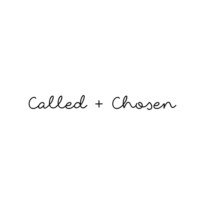 Vinyl Wall Art Decal - Called + Chosen - 3" x 30" - Modern Cute Positive Inspiring Lovely Spiritual Quote Sticker For Home Bedroom Closet Living Room Kids Room Office Religious Center Decor 1