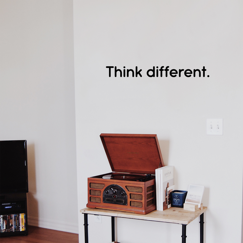 Vinyl Wall Art Decal - Think Different - 3" x 28" - Trendy Motivating Positive Mind Change Quote Sticker For Home Living Room Office Business Coffee Shop School Classroom Decor 2