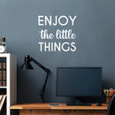 Vinyl Wall Art Decal - Enjoy The Little Things - 16" x 17" - Cute Trendy Fun Inspiring Optimistic Quote Sticker For Home Bedroom Kids room Playroom School Office Coffee Shop Decor 2