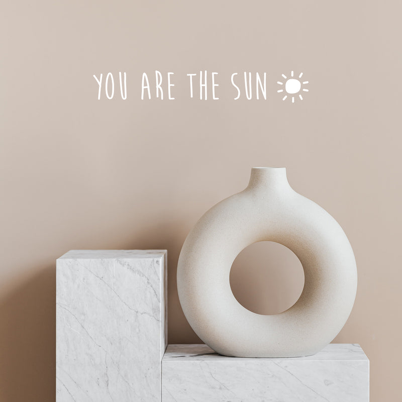 Vinyl Wall Art Decal - You Are The Sun - 3" x 20" - Trendy Cute Inspiring Positive Lovely Quote Sticker For Bedroom Living Room Kids Room Playroom Nursery Baby Room Daycare Decor 2