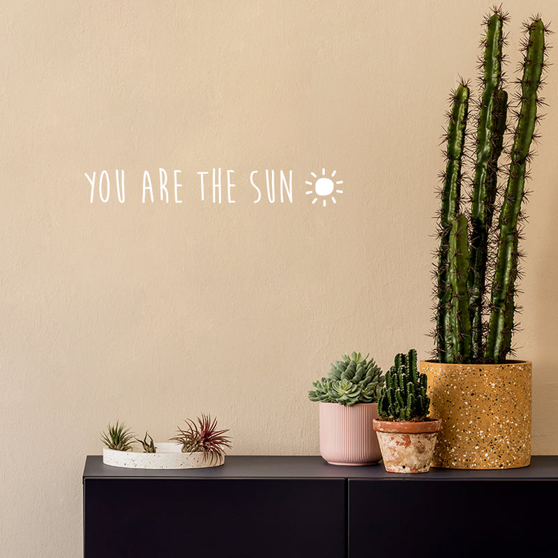 Vinyl Wall Art Decal - You Are The Sun - 3" x 20" - Trendy Cute Inspiring Positive Lovely Quote Sticker For Bedroom Living Room Kids Room Playroom Nursery Baby Room Daycare Decor 3