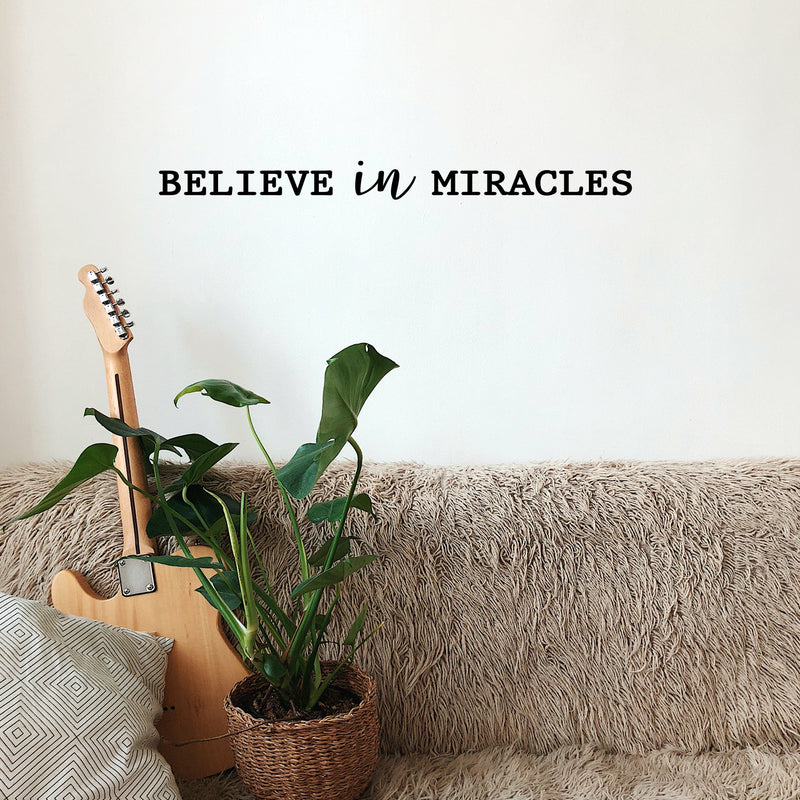 Vinyl Wall Art Decal - Believe In Miracles - 2. Modern Inspirational Positive Self-Esteem Quote Sticker For Home Office Bedroom Closet Living Room Coffee Shop Decor 2