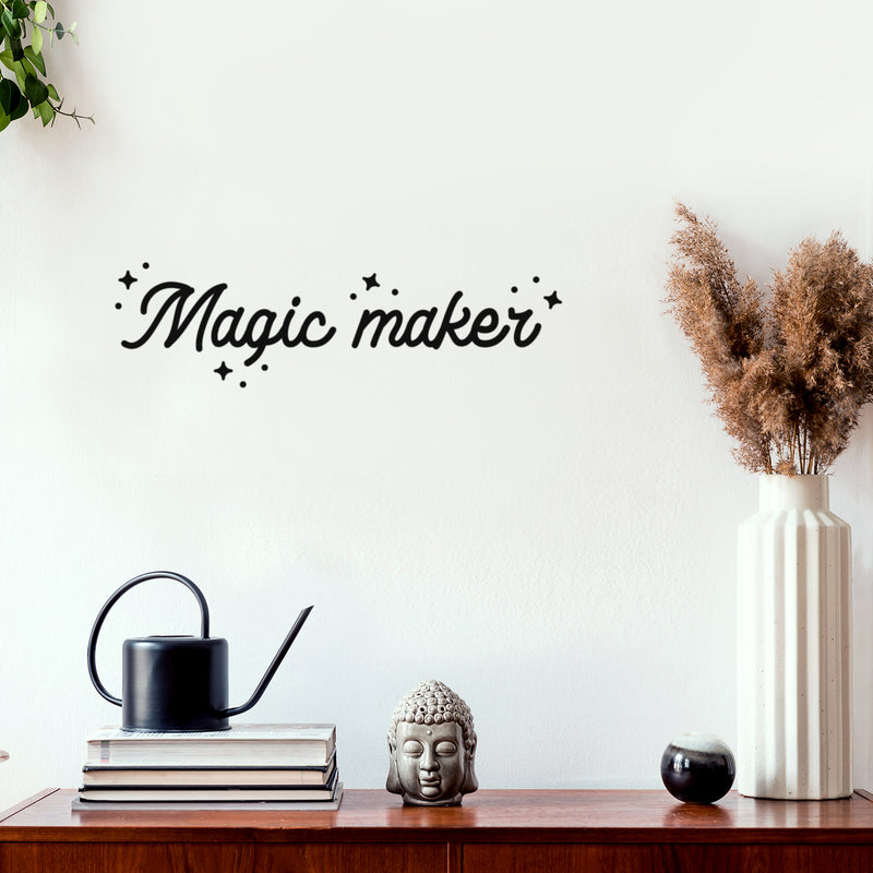 Vinyl Wall Art Decal - Magic Maker - 6" x 20" - Trendy Cute Inspirational Lovely Fun Quote Sticker For Bedroom Kids Room Playroom Nursery Living Room Classroom Office Coffee Shop Business Decor 3