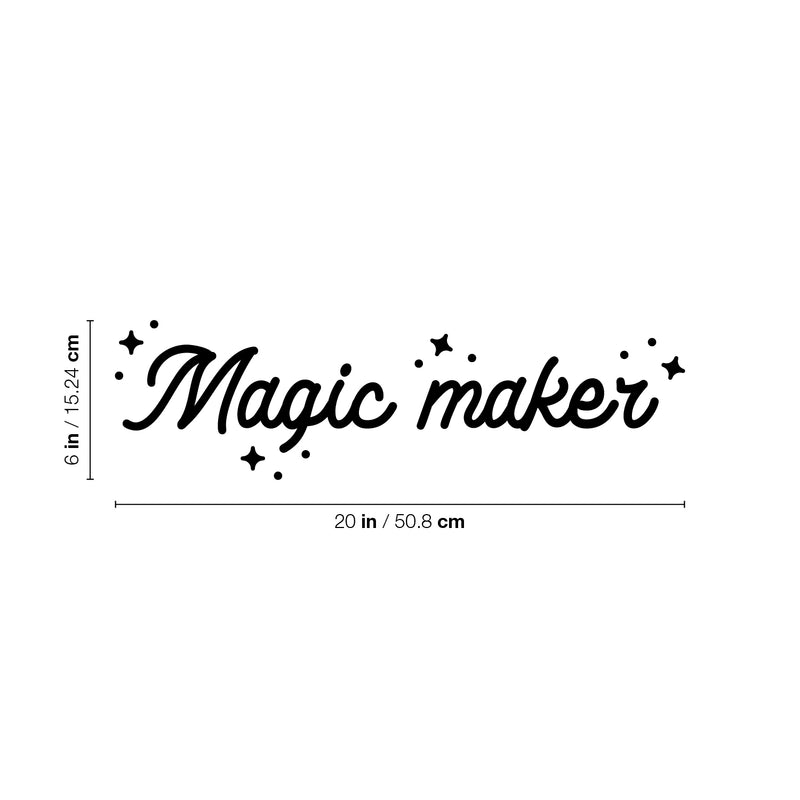 Vinyl Wall Art Decal - Magic Maker - 6" x 20" - Trendy Cute Inspirational Lovely Fun Quote Sticker For Bedroom Kids Room Playroom Nursery Living Room Classroom Office Coffee Shop Business Decor 4