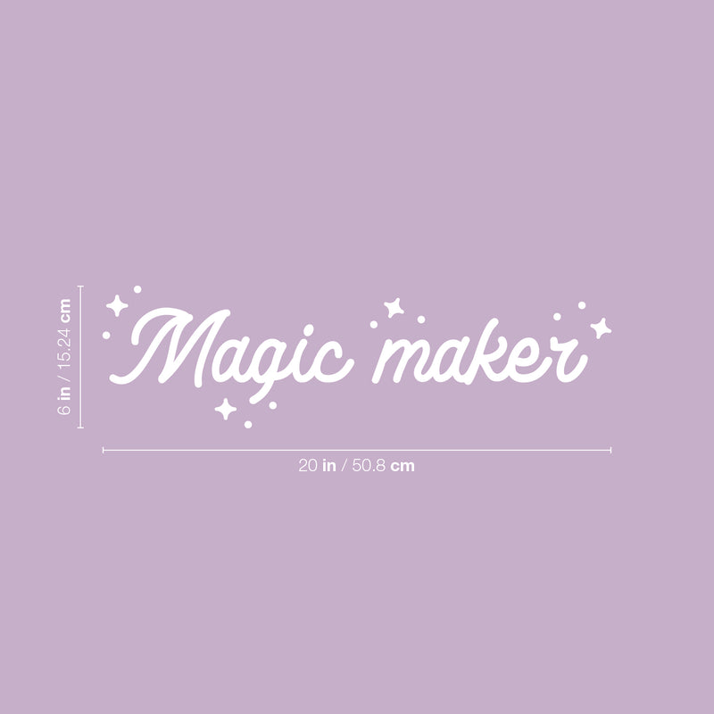 Vinyl Wall Art Decal - Magic Maker - 6" x 20" - Trendy Cute Inspirational Lovely Fun Quote Sticker For Bedroom Kids Room Playroom Nursery Living Room Classroom Office Coffee Shop Business Decor 4