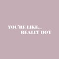 Vinyl Wall Art Decal - You're Like Really Hot - 4" x 20" - Modern Motivational Sarcasm Self Love Quote Sticker For Bedroom Closet Home Living Room Bathroom Makeup Mirror Decor 1