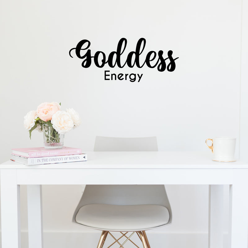 Vinyl Wall Art Decal - Goddess Energy - 7" x 20" - Trendy Motivational Women Quote Sticker For Woman Home Bedroom Living Room Store Work Office Decor 2