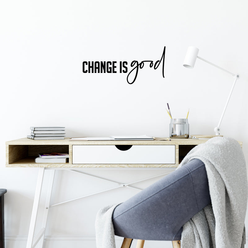 Vinyl Wall Art Decal - Change Is Good - 9" x 20" - Trendy Motivating Positive Mind Change Quote Sticker For Home Living Room Office Business Coffee Shop School Classroom Decor 2