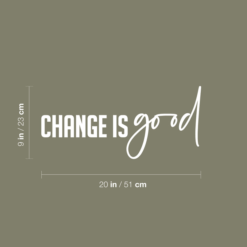Vinyl Wall Art Decal - Change Is Good - 9" x 20" - Trendy Motivating Positive Mind Change Quote Sticker For Home Living Room Office Business Coffee Shop School Classroom Decor 4
