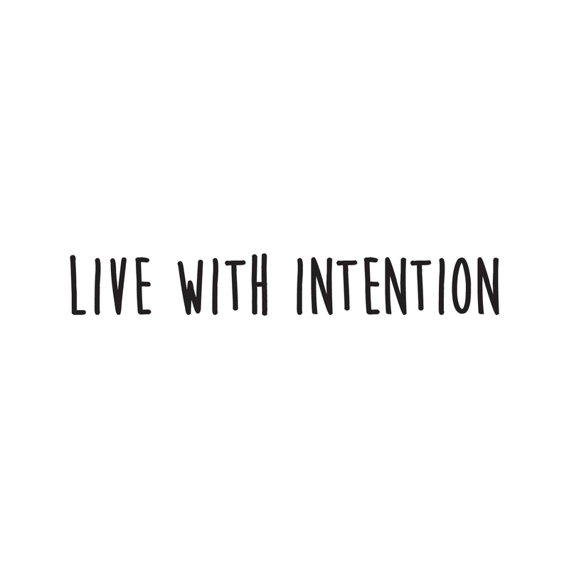Vinyl Wall Art Decal - Live With Intention - 3" x 20" - Trendy Motivational Optimism Quote Sticker For Home Bedroom Living Room Work Office Coffee Shop Decor 1