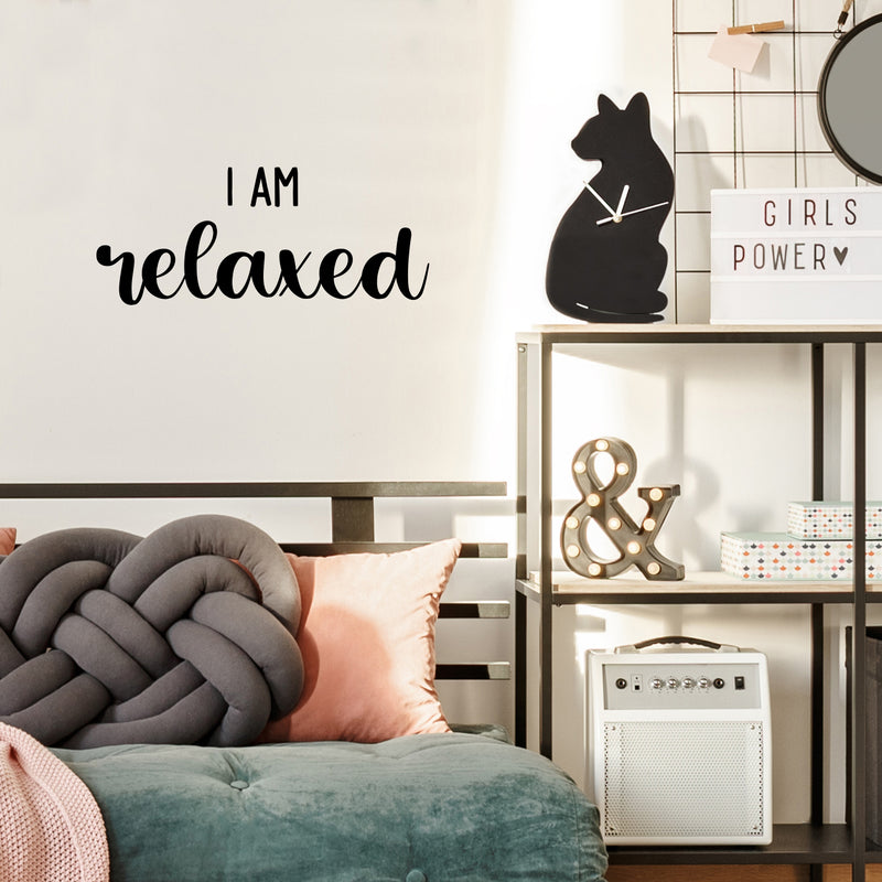 Vinyl Wall Art Decal - I Am Relaxed - 11" x 26" - Trendy Cool Inspirational Cute Fun Optimistic Vibes Quote Sticker For Bedroom Bathroom Closet  Boutique Beauty Salon Spa Business Selfcare  Decor 3