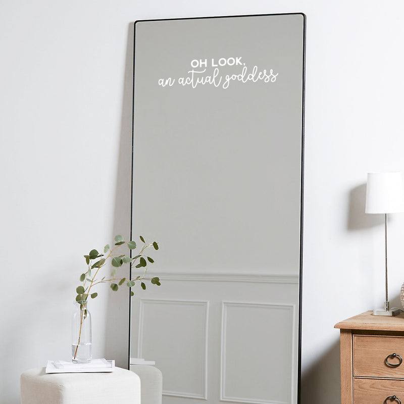 Vinyl Wall Art Decal - Oh Look; An Actual Goddess - Modern Cute Inspiring Chic Feminine Quote Sticker For Bedroom Closet Bathroom Makeup Mirror Boutique Beauty Salon Spa Decor 5