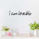 Vinyl Wall Art Decal - I Am Lovable - Modern Cute Inspirational Positive Quote Sticker For Home Office Kids Room Bedroom Living Room Self Love Decor 2