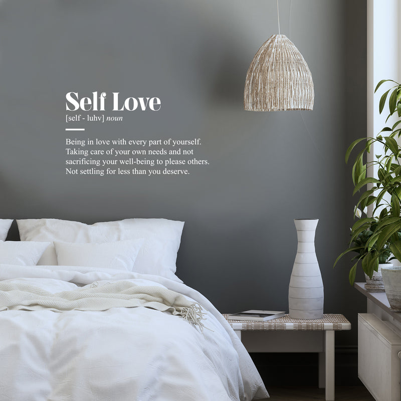 Vinyl Wall Art Decal - Self Love Definition - 16" x 27" - Modern Inspirational Positive Self Esteem Quote Sticker For Bedroom Closet Home Office Living Room Bathroom Decor 3