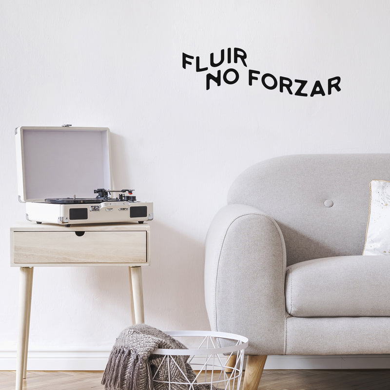 Vinyl Wall Art Decal - Fluir No Forzar / Let It Flow; Do Not Force  - 8" x 25" - Trendy Cool Motivational Positive  Quote Sticker For Home Bedroom Living Room Office Coffee Shop School Decor 2