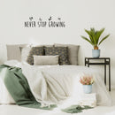 Vinyl Wall Art Decal - Never Stop Growing - 9" x 35" - Trendy Inspirational Self Love Quote Sticker For Home Office Bedroom Living Room Indoor Garden Kids Room Patio Decor 2