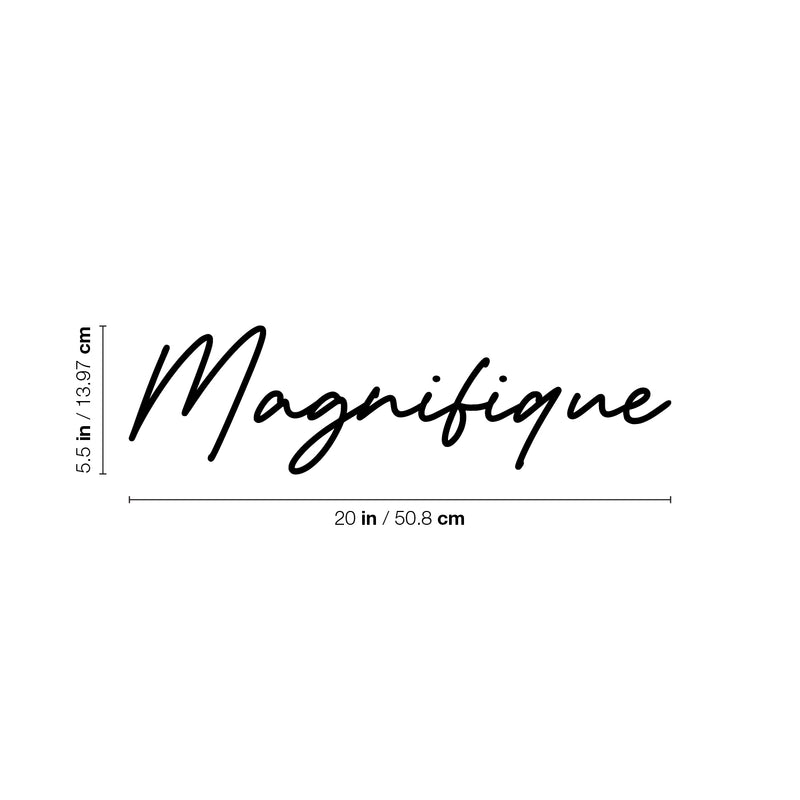Vinyl Wall Art Decal - Magnifique - 5.5" x 20" - French Word Trendy Motivational Feminism Quote Sticker For Women Home Bedroom Living Room Work Office Decor 4