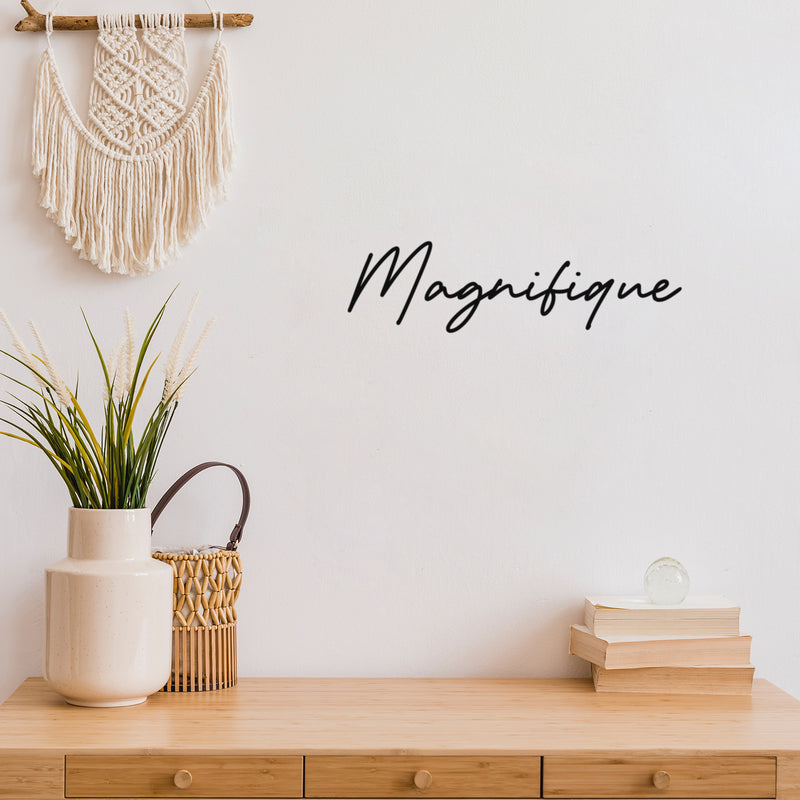 Vinyl Wall Art Decal - Magnifique - 5. French Word Trendy Cute Inspirational Quote Sticker For Home Bedroom Living Room Work Office Store Decor 3