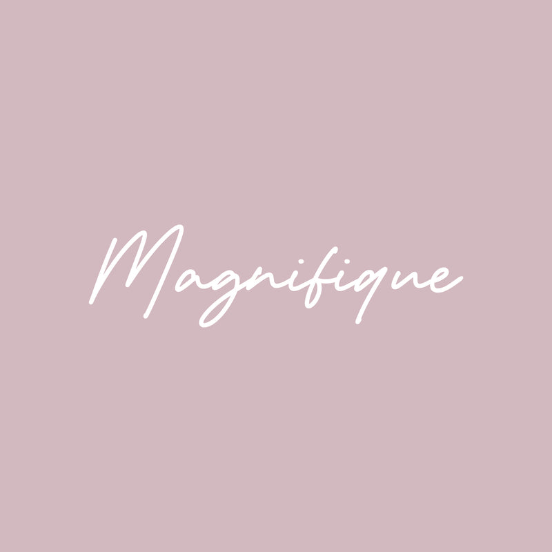 Vinyl Wall Art Decal - Magnifique - 5.5" x 20" - French Word Trendy Motivational Feminism Quote Sticker For Women Home Bedroom Living Room Work Office Decor 1