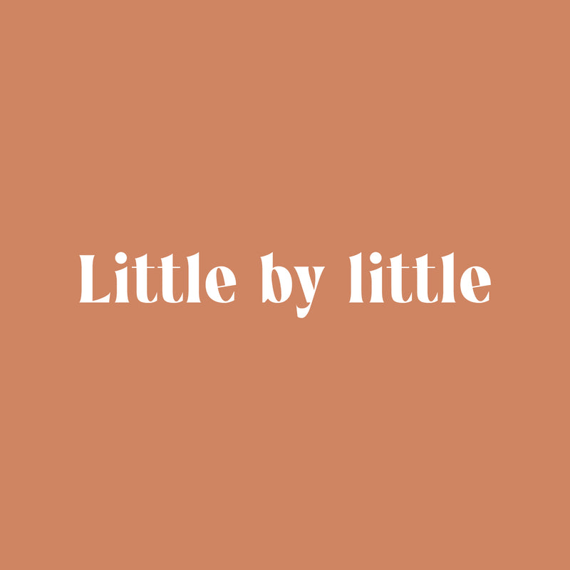 Vinyl Wall Art Decal - Little By Little - 3" x 20" - Trendy Cute Inspiring Charming Quote Sticker For Bedroom Living Room Playroom Office Business Coffee Shop Classroom School Positive Decor 1