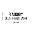 Vinyl Wall Art Decal - Playroom. Share; Imagine; Laugh - 10" x 30" - Trendy Cute Fun Positive Quote Sticker For Kids Bedroom Living Room Playroom Nursery Baby Room Daycare Classroom Decor 4