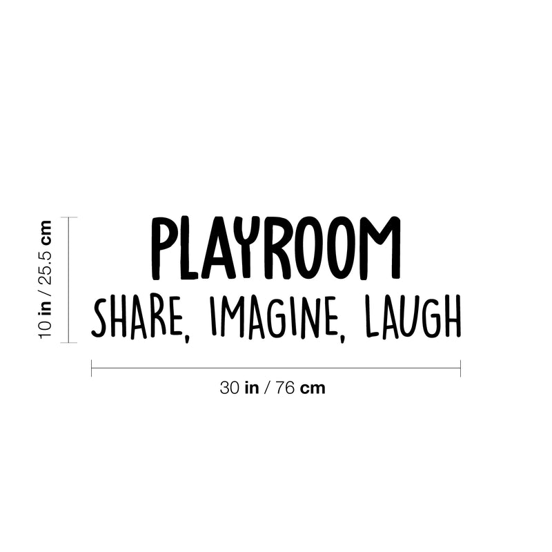 Vinyl Wall Art Decal - Playroom. Share; Imagine; Laugh - Trendy Cute Fun Positive Quote Sticker For Kids Bedroom Living Room Playroom Nursery Baby Room Daycare Classroom Decor 4