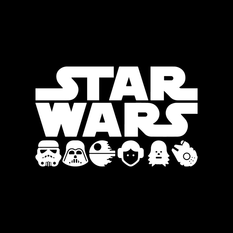 Set of 6 Vinyl Wall Art Decals - Star Wars Inspired Characters - 4. Each - Cool Sticker Shapes For Laptop Skin Car Bumper Luggage Window Computer Bedroom - Kids Teens Adults Decorations (XS) 1