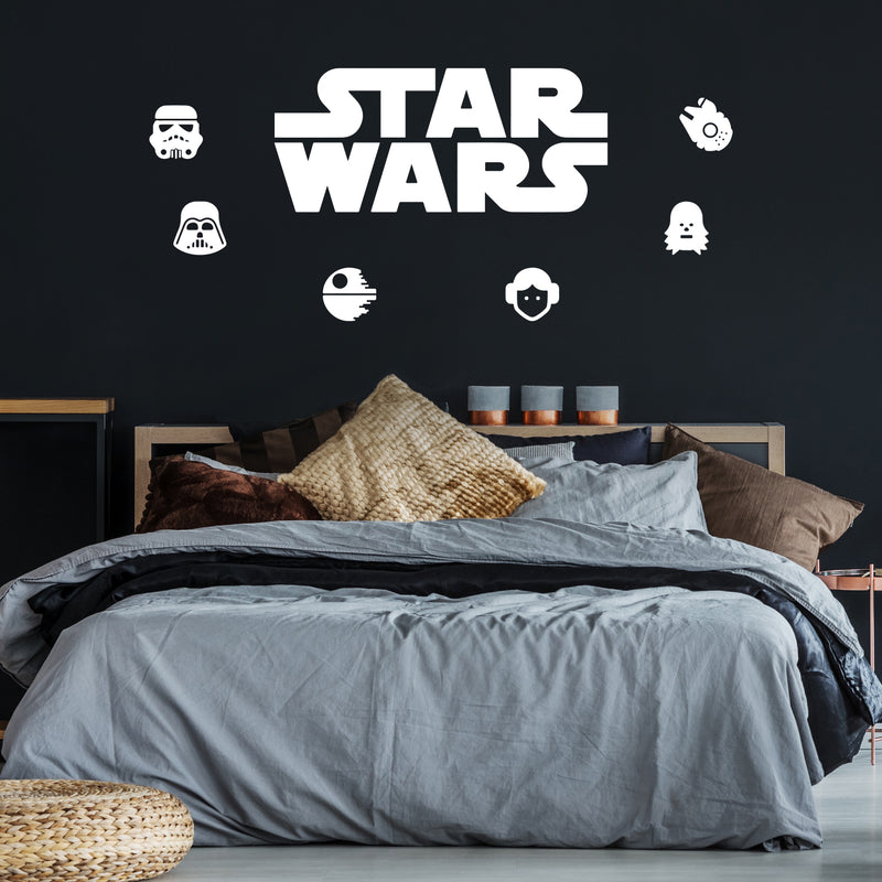 Set of 6 Vinyl Wall Art Decals - Star Wars Inspired Characters - 4.2" x 4.2" Each - Cool Sticker Shapes For Laptop Skin Car Bumper Luggage Window Computer Bedroom - Kids Teens Adults Decorations (XL) 3