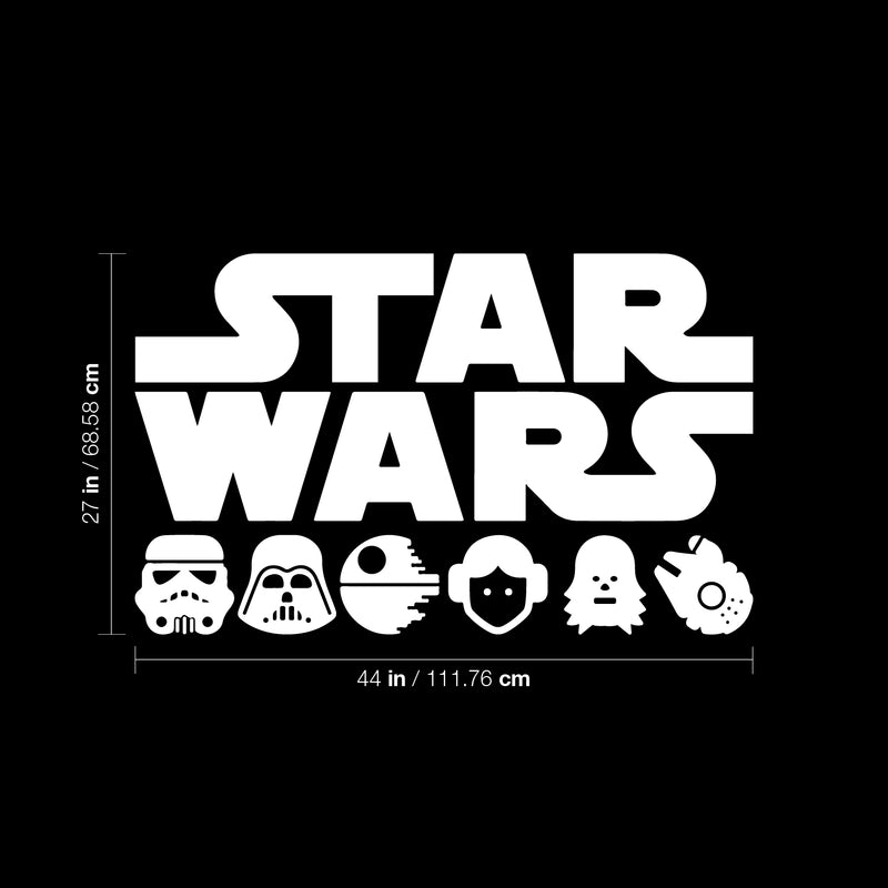 Set of 6 Vinyl Wall Art Decals - Star Wars Inspired Characters - 4.2" x 4.2" Each - Cool Sticker Shapes For Laptop Skin Car Bumper Luggage Window Computer Bedroom - Kids Teens Adults Decorations (XL) 4