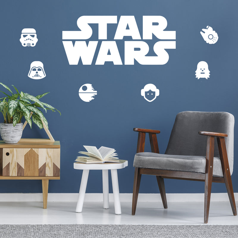 Set of 6 Vinyl Wall Art Decals - Star Wars Inspired Characters - 4.2" x 4.2" Each - Cool Sticker Shapes For Laptop Skin Car Bumper Luggage Window Computer Bedroom - Kids Teens Adults Decorations (XL) 2