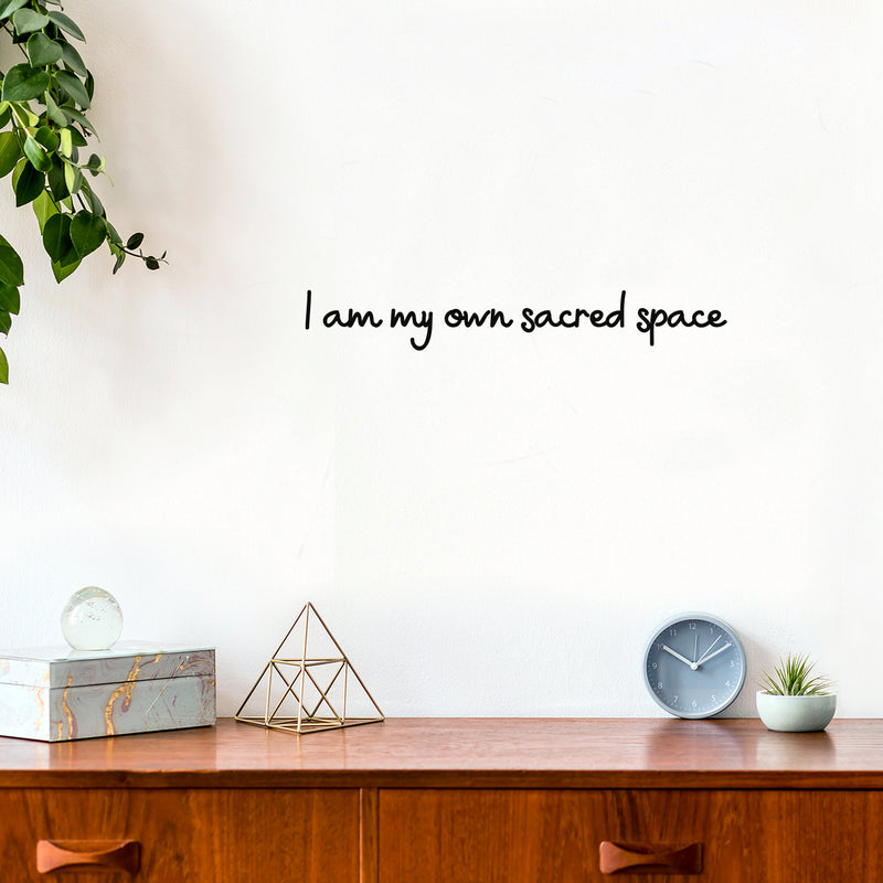 Vinyl Wall Art Decal - I Am My Own Sacred Place - 3" x 20" - Trendy Cool Inspirational Optimistic Self Esteem Quote Sticker For Bedroom Closet Living Room Office Coffee Shop Decor 2