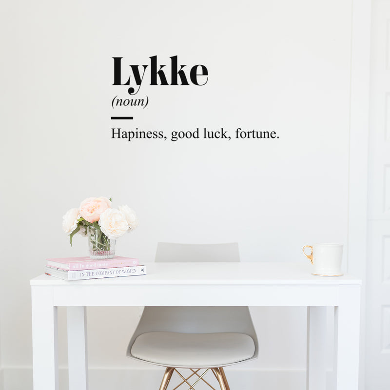 Vinyl Wall Art Decal - Lykke  - 16" x 31" - Trendy Positive Inspiring Good Vibes Quote Sticker For Home Bedroom Living Room Classroom School Office Business Coffee Shop Cute Decor 2