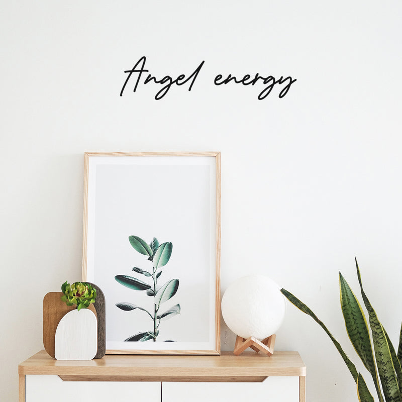 Vinyl Wall Art Decal - Angel Energy - 5" x 20" - Trendy Cute Cool Inspiring Optimistic Quote Sticker For Bedroom Kids Room Playroom Daycare School Office Coffee Shop Lovely Decor 2