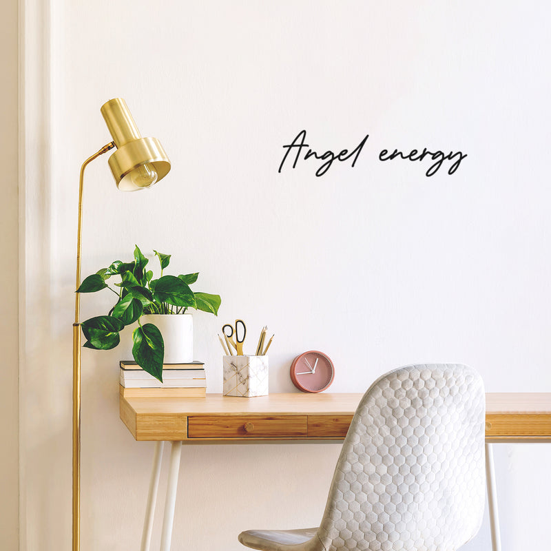 Vinyl Wall Art Decal - Angel Energy - 5" x 20" - Trendy Cute Cool Inspiring Optimistic Quote Sticker For Bedroom Kids Room Playroom Daycare School Office Coffee Shop Lovely Decor 3