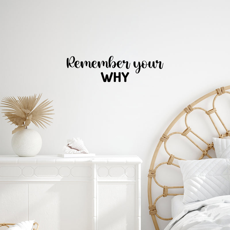 Vinyl Wall Art Decal - Remember Your Why - Modern Inspirational Positive Self Esteem Quote Sticker For Bedroom Living Room Office Business School Coffee Shop Decor 3