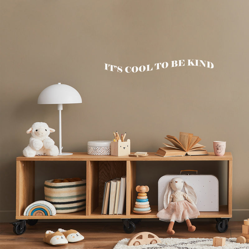 Vinyl Wall Art Decal - It's Cool To Be Kind - 3.5" x 30" - Trendy Cute Motivating Optimistic Lovely Quote Sticker For Bedroom Living Room Playroom Classroom School Office Coffee Shop Fun Decor 3