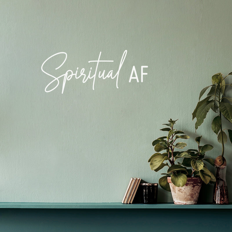 Vinyl Wall Art Decal - Spiritual AF - 7" x 18" - Trendy Cute Inspirational Optimistic Lovely Quote Sticker For Home Bedroom Closet Living Room Office Business Coffee Shop Grateful Decor 3