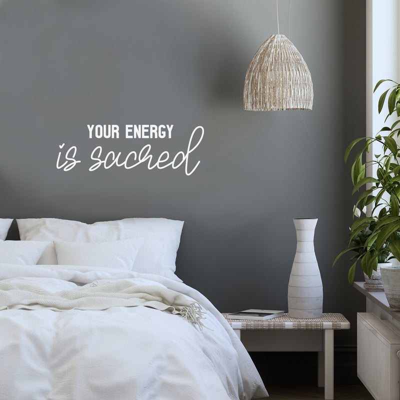 Vinyl Wall Art Decal - Your Energy Is Sacred - Trendy Cute Inspiring Self Esteem Lovely Quote Sticker For Bedroom Closet Bathroom Make Up Mirror Boutique Beauty Saloon Spa Decor 5