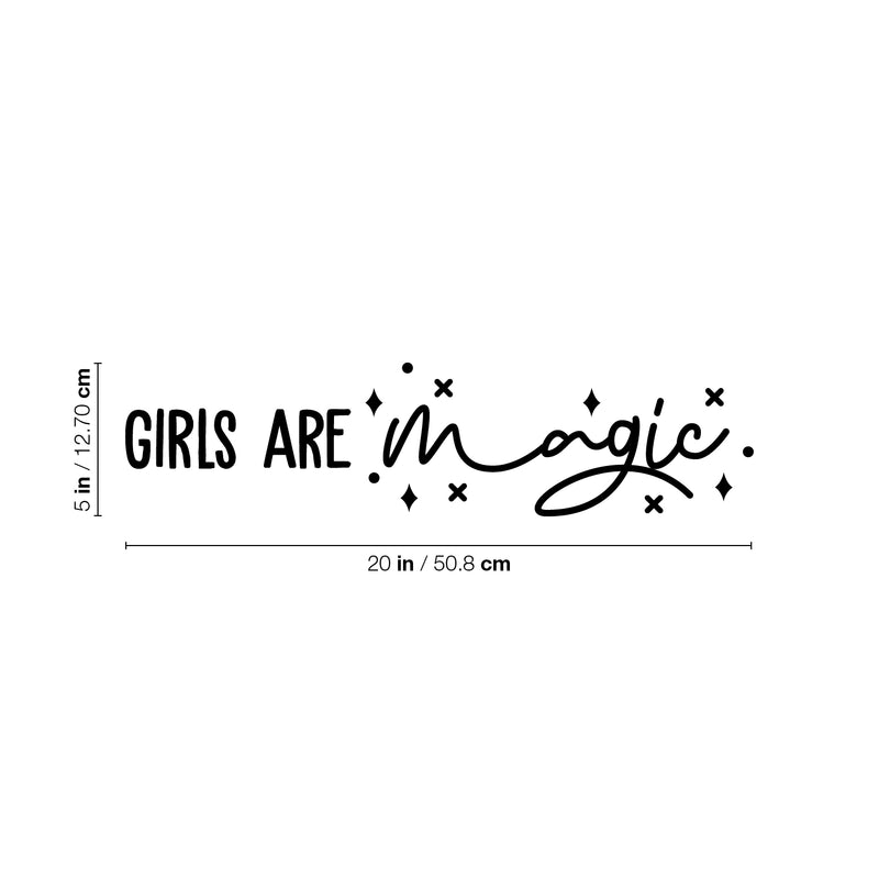 Vinyl Wall Art Decal - Girls Are Magic - 5" x 20" - Trendy Inspirational Positive Cute Quote Sticker For Girls Room Bedroom Closet Bathroom Mirror Playroom Home School Decor 4