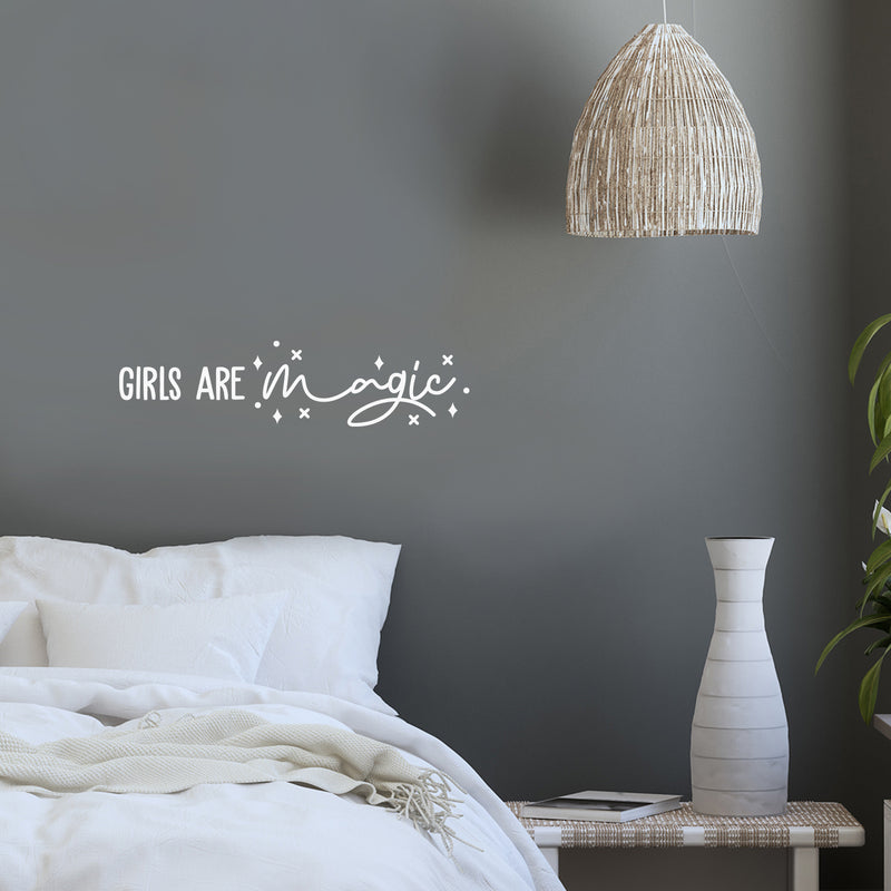 Vinyl Wall Art Decal - Girls Are Magic - 5" x 20" - Trendy Inspirational Positive Cute Quote Sticker For Girls Room Bedroom Closet Bathroom Mirror Playroom Home School Decor 3