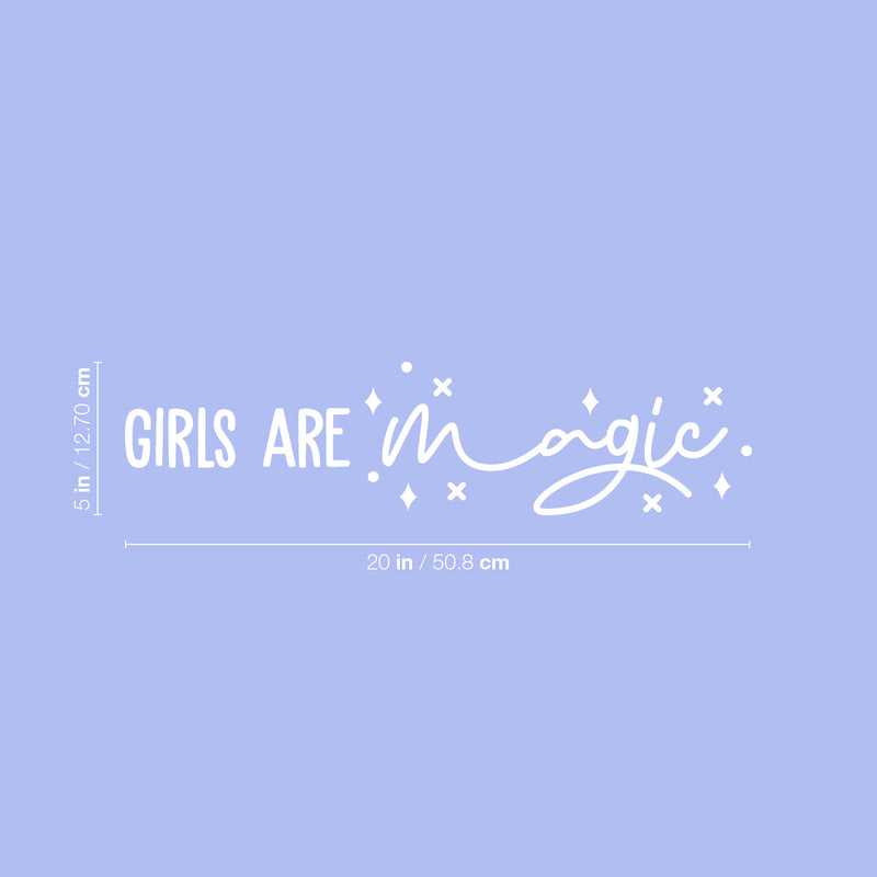 Vinyl Wall Art Decal - Girls Are Magic - 5" x 20" - Trendy Inspirational Positive Cute Quote Sticker For Girls Room Bedroom Closet Bathroom Mirror Playroom Home School Decor 4