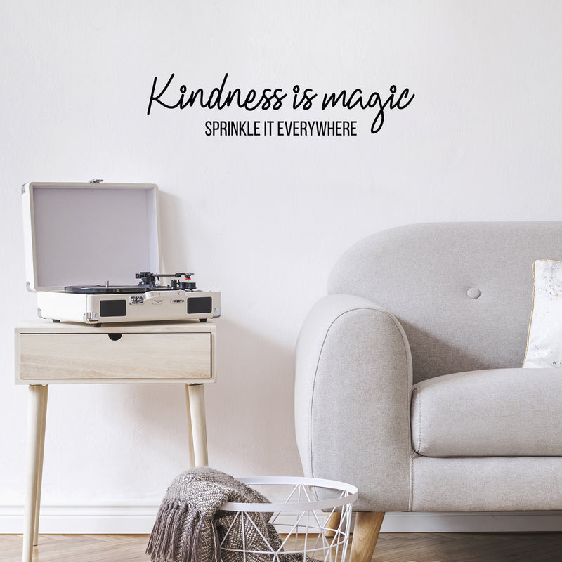 Vinyl Wall Art Decal - Kindness Is Magic Sprinkle Everywhere - 7" x 30" - Trendy Cute Motivating Optimistic Lovely Quote Sticker For Bedroom Living Room Playroom Classroom School Cool Fun Decor 3