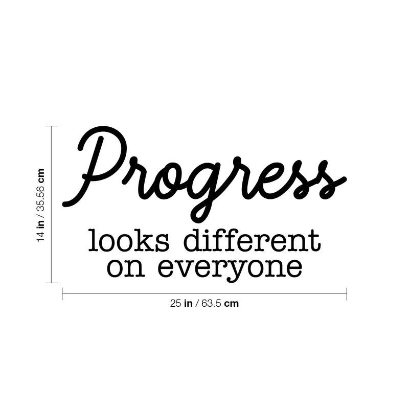 Vinyl Wall Art Decal - Progress Looks Different On Everyone - Trendy Positive Inspiring Good Vibes Quote Sticker For Kids Room Playroom School Office Coffee Shop Library Decor 4