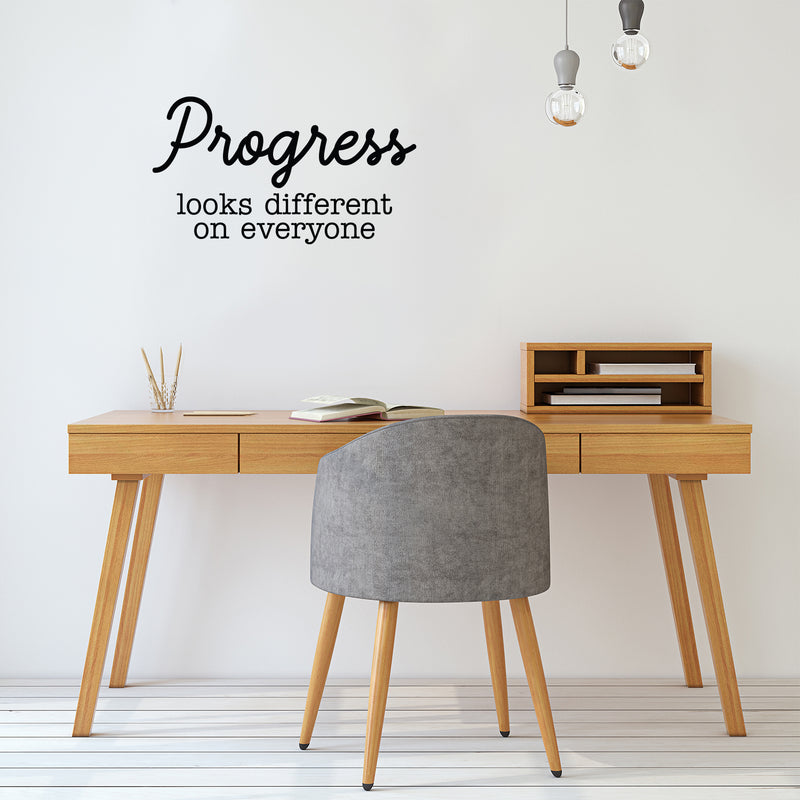 Vinyl Wall Art Decal - Progress Looks Different On Everyone - Trendy Positive Inspiring Good Vibes Quote Sticker For Kids Room Playroom School Office Coffee Shop Library Decor 3